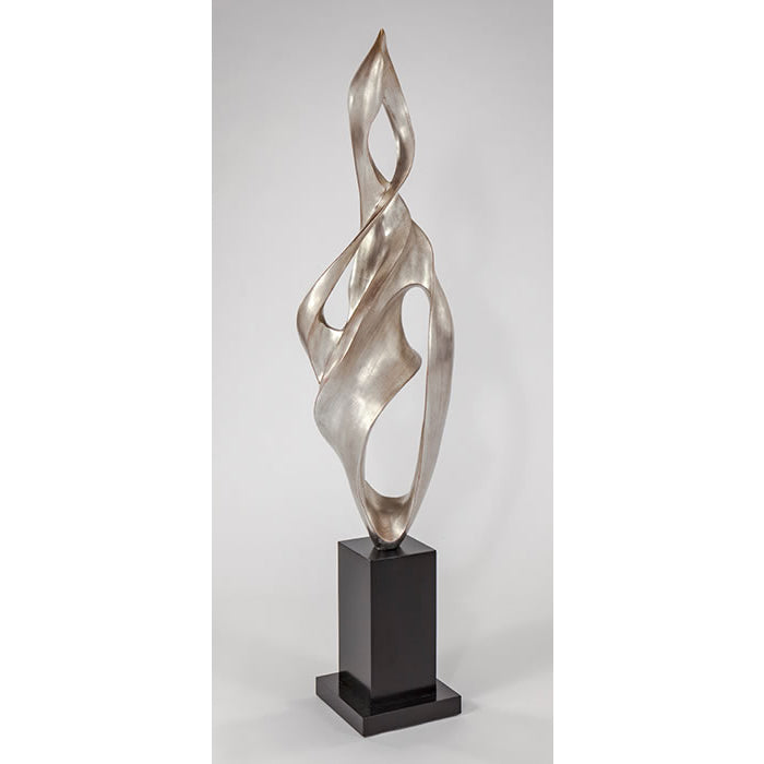 Silvery Flame Modern Floor Sculpture by Artmax