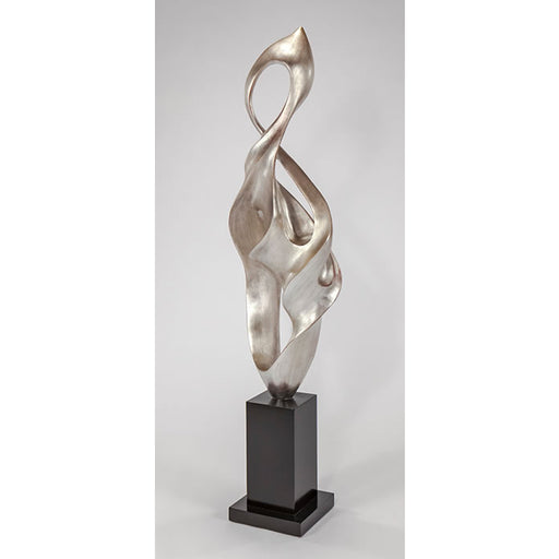 Silvery Flame Modern Floor Sculpture by Artmax - Rear View