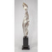 Silvery Flame Modern Floor Sculpture by Artmax - Side View