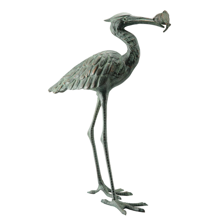 Single Crane Eating Fish Garden Statue by San Pacific International/SPI Home