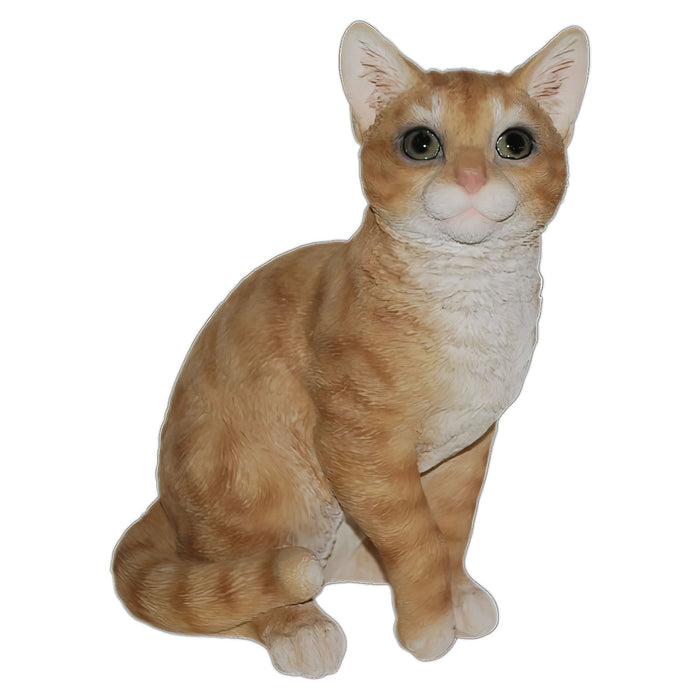 Sitting Ginger Cat Statue- 12 inch