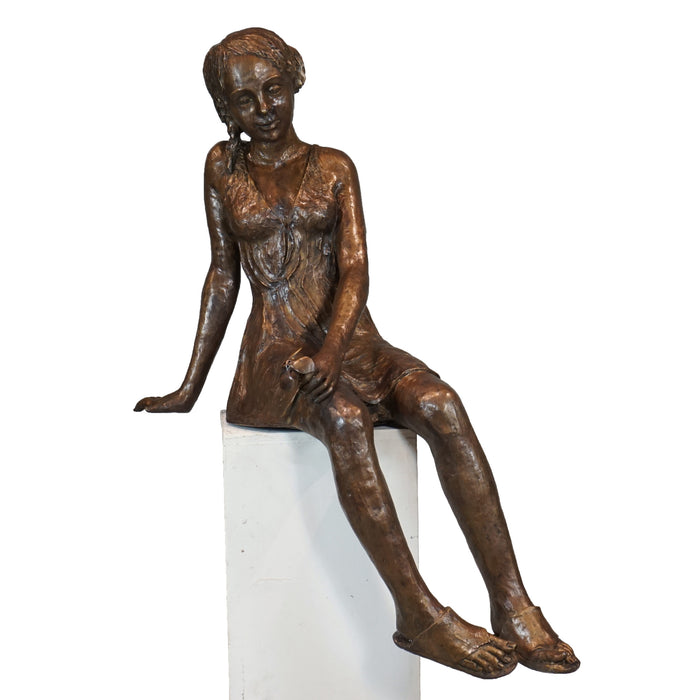 Madison-Girl Sitting Fountain Sculpture