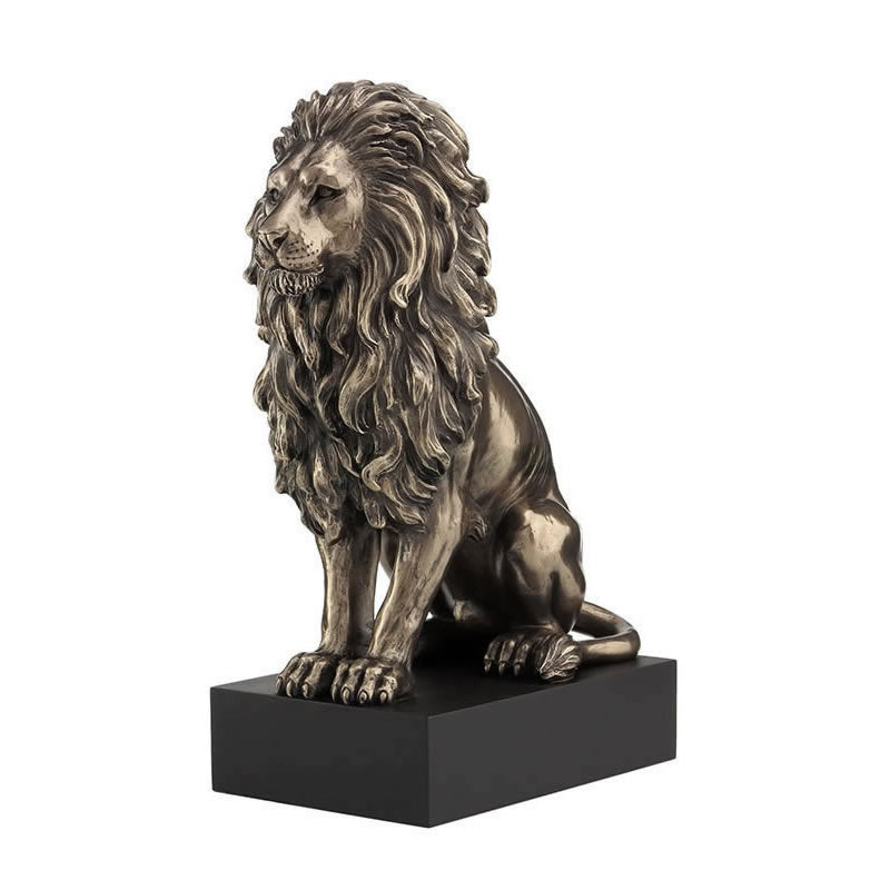 Sitting Lion Statue on Base