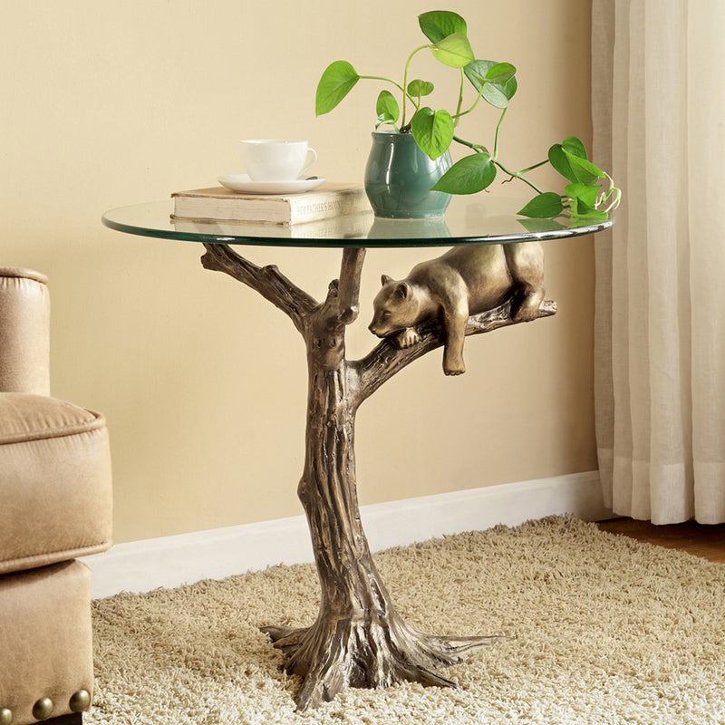 Sleepy Bear on Tree End Table by San Pacific International/SPI Home