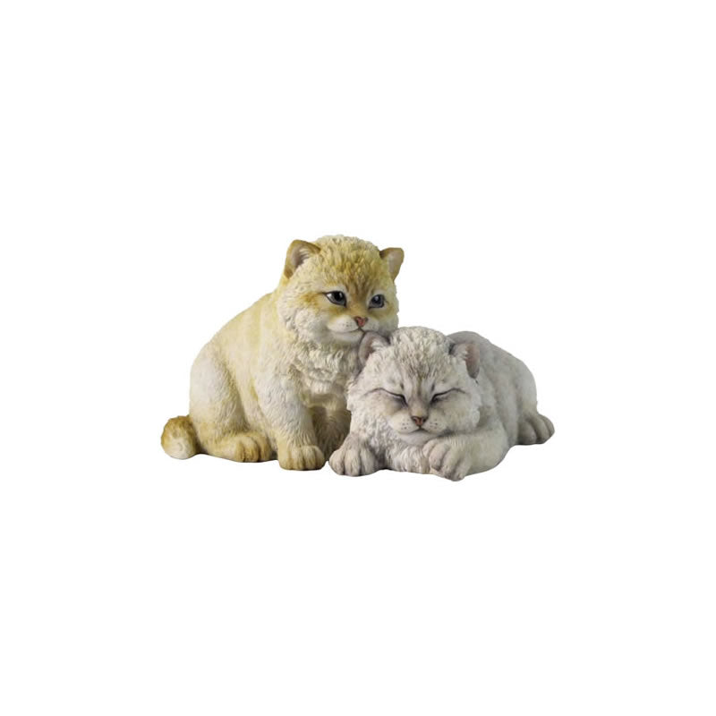 Sleepy Furry Kittens Statue