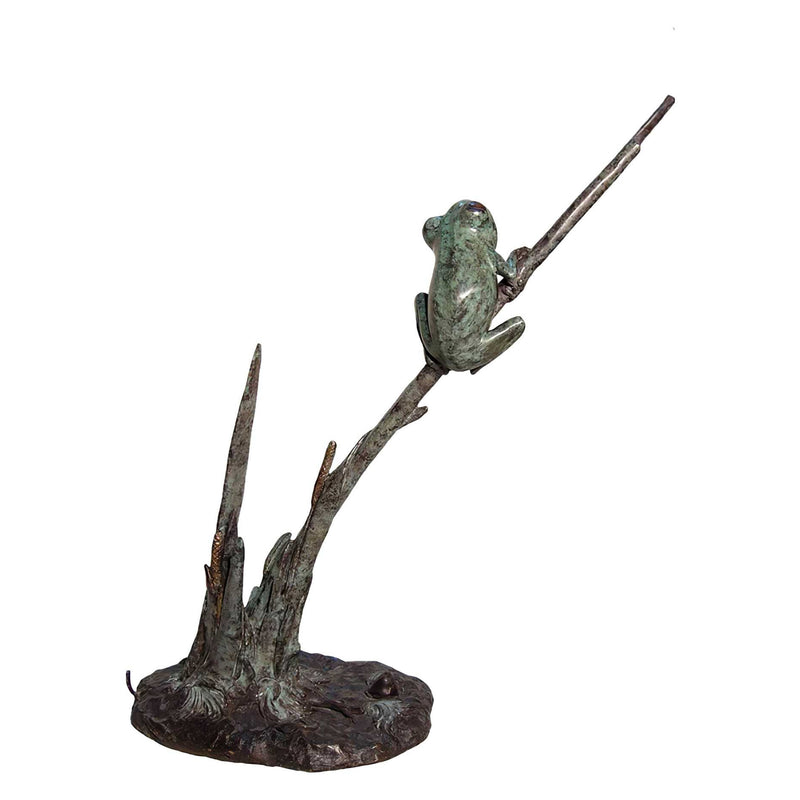 Bronze Frog on Leaf Fountain