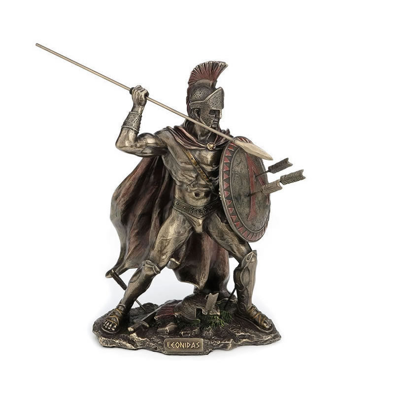 Spartan Soldier With Spear And Shield Statue — AllSculptures