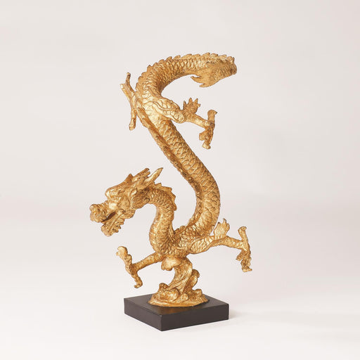 Standing Gold Dragon Statue