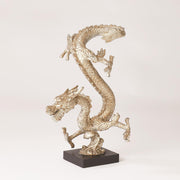 Standing Silver Dragon Statue 2