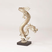 Standing Silver Dragon Statue