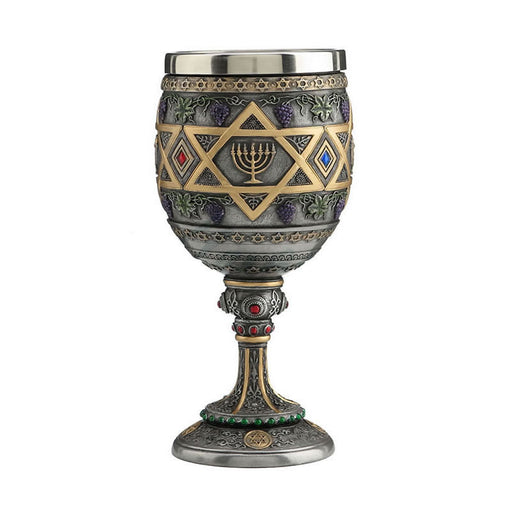 Star of David Menorah Chalice - Pewter