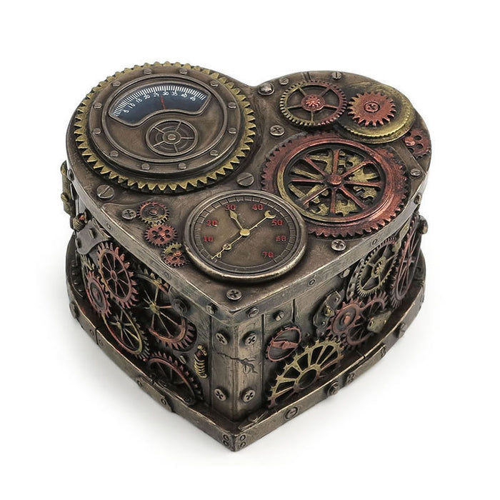 Steampunk Heart Shape Trinket Box