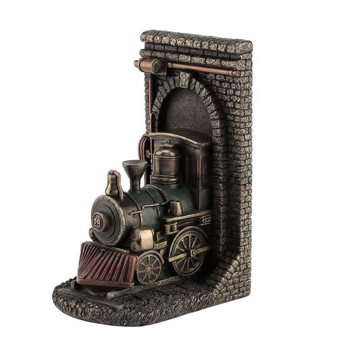 Steampunk Locomotive Out Of Tunnel Bookend (sold individually)