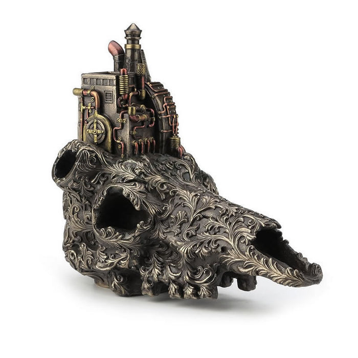 Steampunk Machinarium On Top Of Decorated Skull Sculpture
