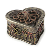 Steampunk Octopus Heart Shaped Trinket Box