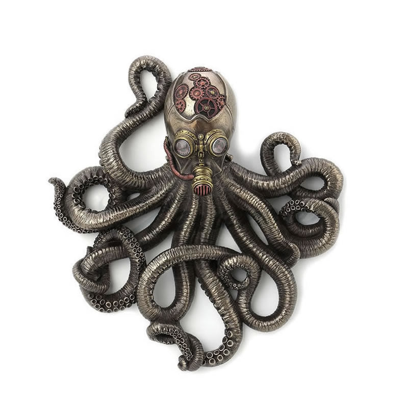 Steampunk Rebreather Octopus Wall Plaque