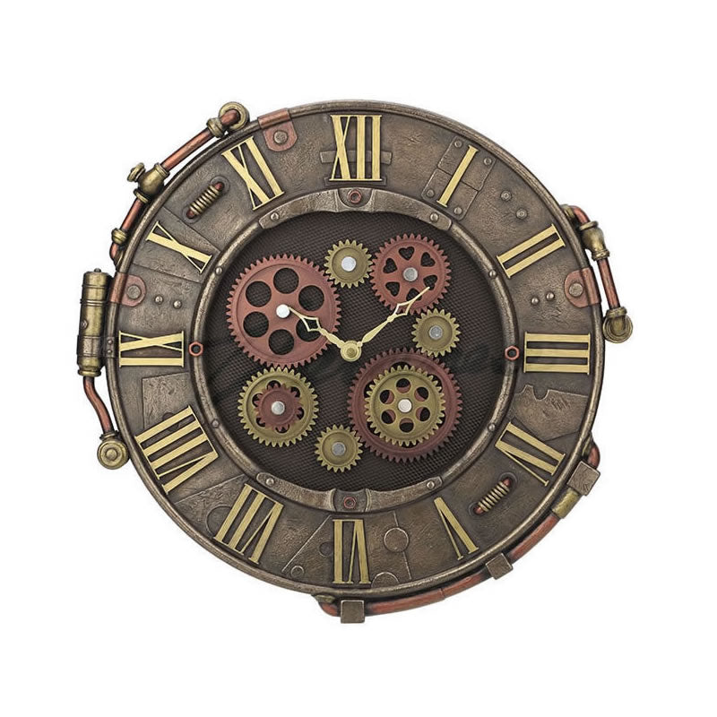Steampunk Rivet Metal Plate Wall Clock