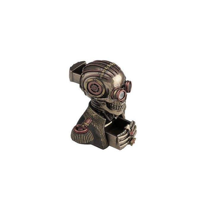 Steampunk Skull Bust in Band Uniform Trinket Box by Veronese Design