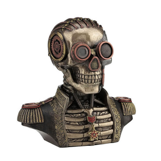 Steampunk Skull Bust in Band Uniform Trinket Box