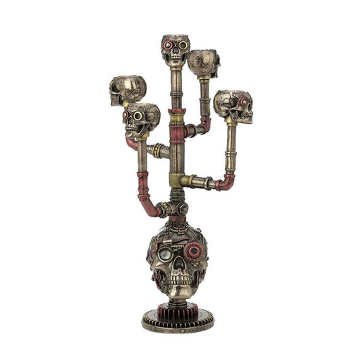 Steampunk Skull Multi Head Branched Candleholder