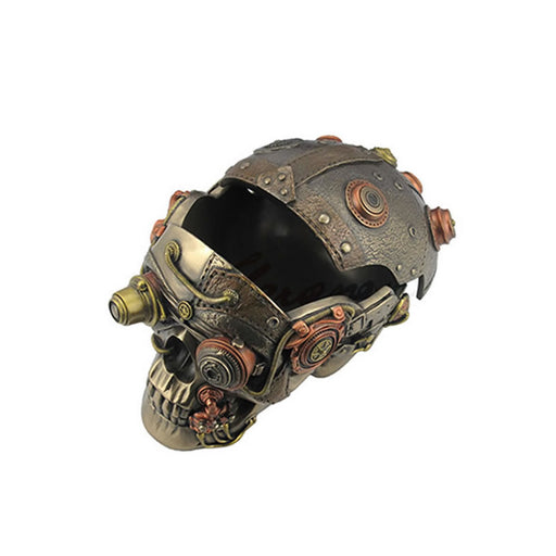 Steampunk Skull With Leather Texture Trinket Box by Veronese Design