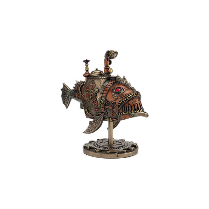 Steampunk Submarine Statue Melanocetus-Unus Fish by Veronese Design
