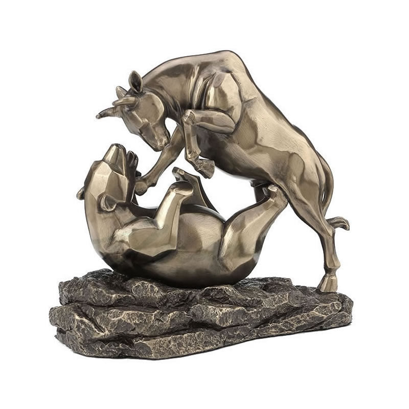 Stock Market Bull Bear Fight Statue