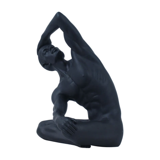 Stretching Upward Male Nude Statue- Black