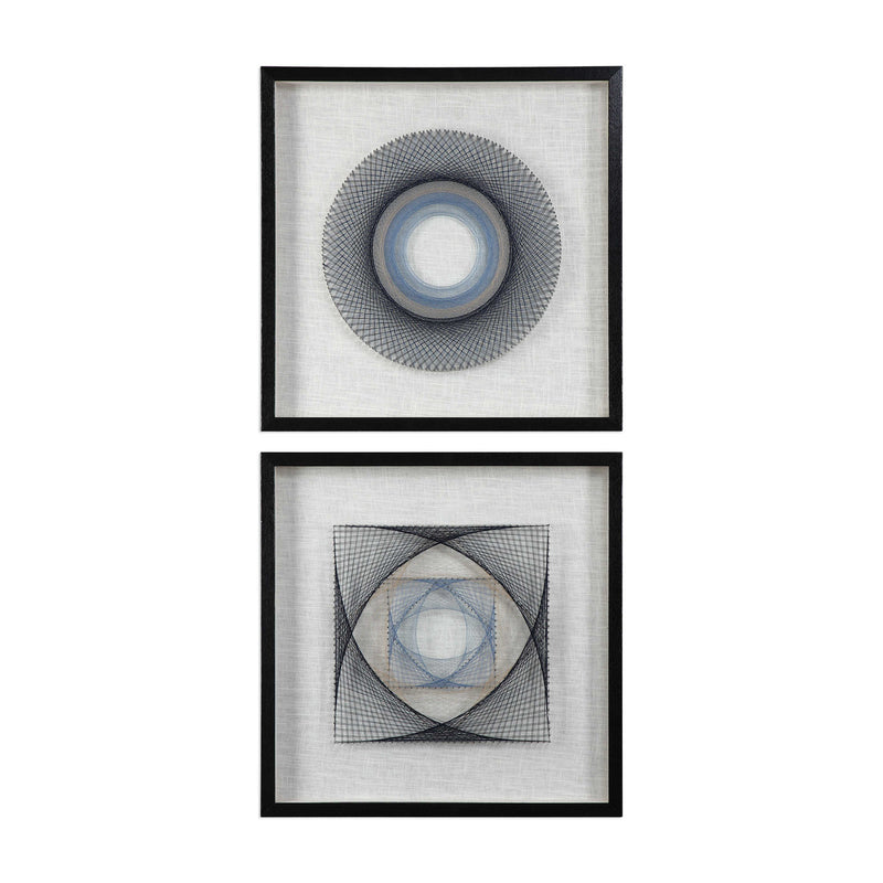 String Duet Geometric Shadow Boxes Set of 2