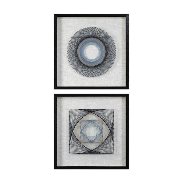 String Duet Geometric Shadow Boxes Set of 2