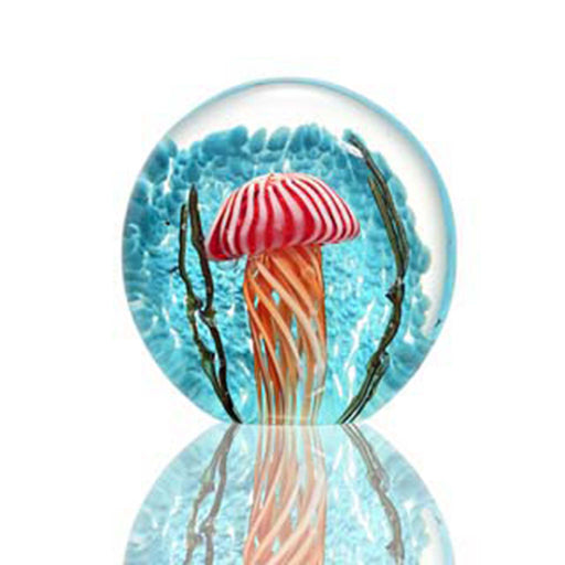 Striped Jellyfish Glass Paperweight by San Pacific International/SPI Home
