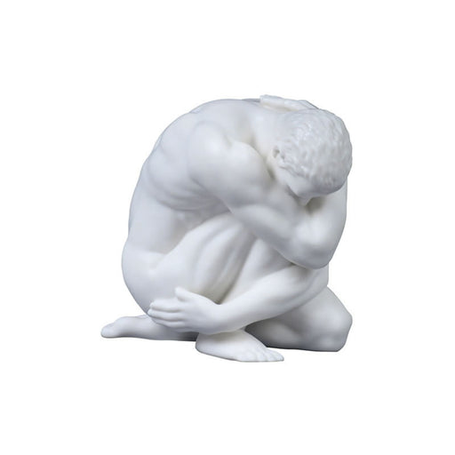 Study of Form Male Nude Sculpture in Matte White