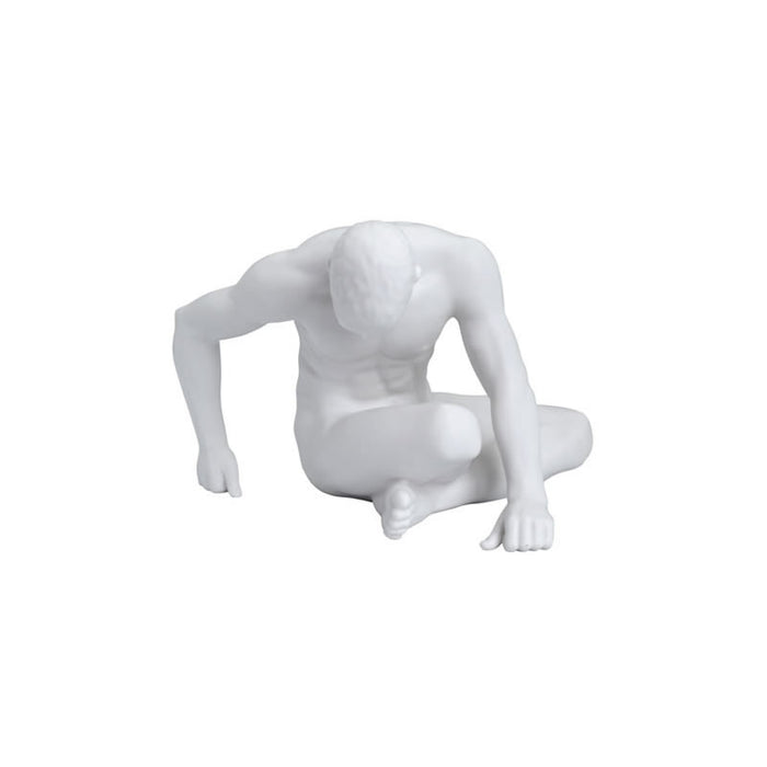 Study of Man Male Nude Sculpture in Matte White