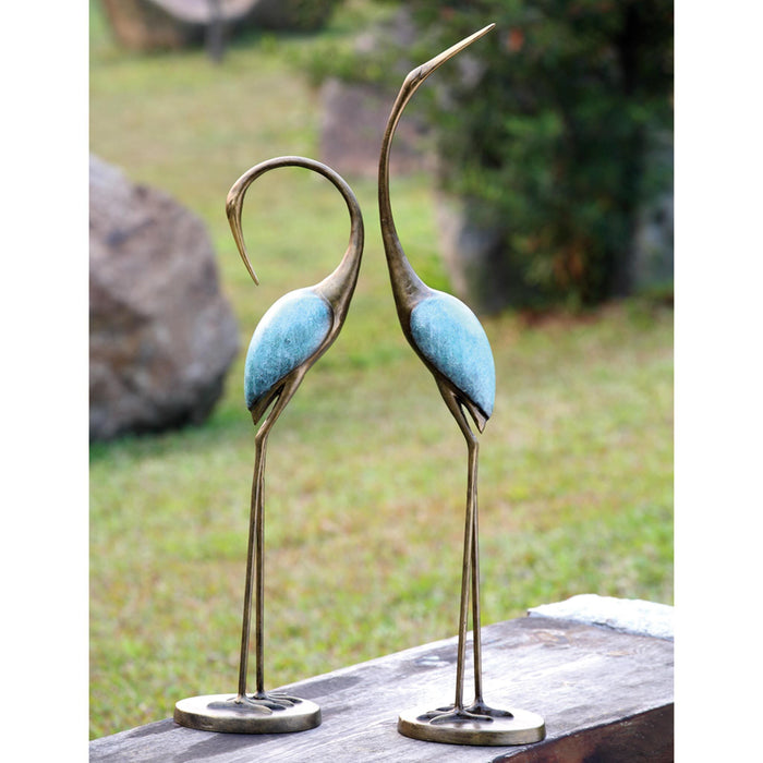 Stylized Crane Pair Garden Statues- Set of 2 by San Pacific International/SPI Home