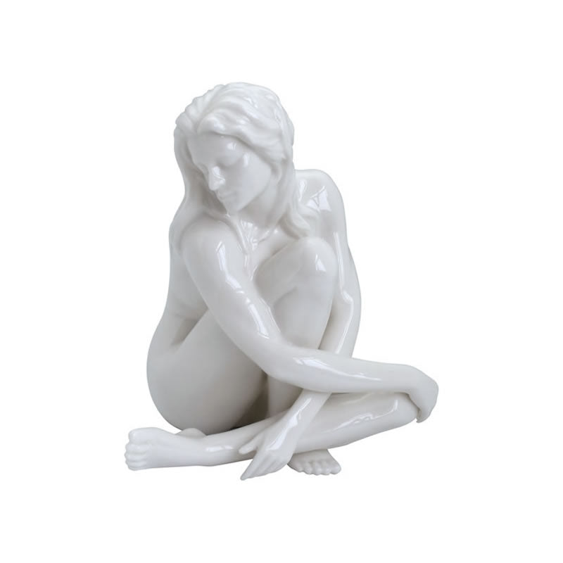 Sultry II- Female Nude Sculpture, Glazed Finish