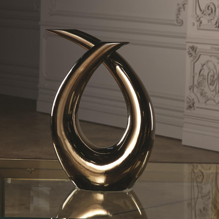 Table Top Modern Loop Sculpture Bronze 4