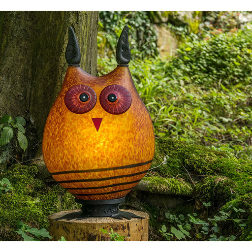 Tawny Owl Art Glass Garden Statue