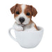 Tea Cup Jack Russell Puppy Statue