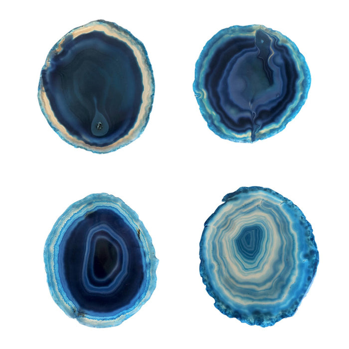 Teal and White Agate Coasters- Set of 4 by San Pacific International/SPI Home