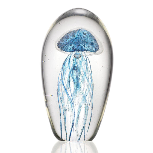 Teal Glass Jellyfish Figurine-Glow in the Dark by San Pacific International/SPI Home