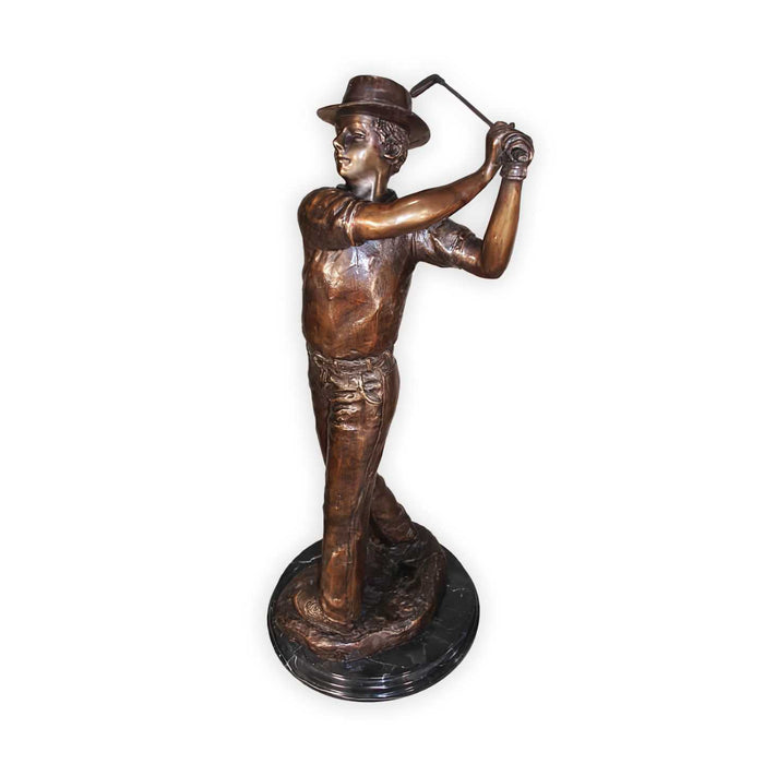 Teeing Off- Bronze Golfer Statue