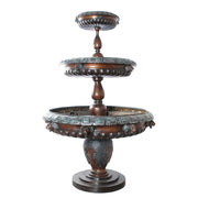 Three-Tier Lion Head Bronze Fountain