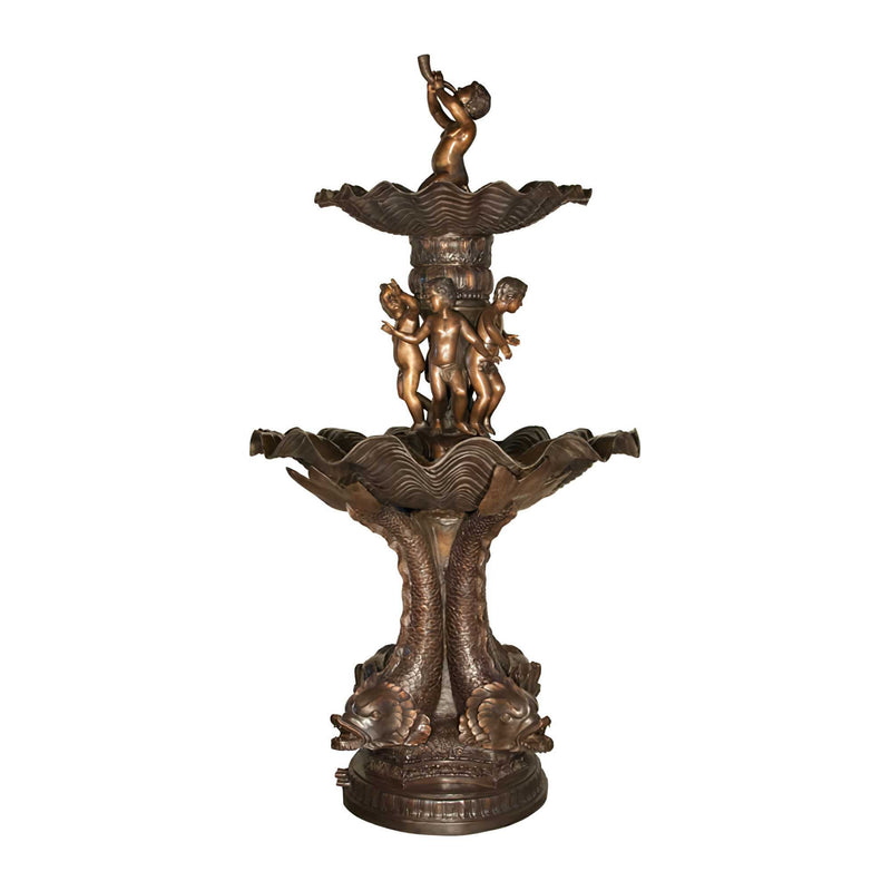 Dragonfish & Cherubs Bronze Fountain