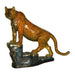 Tiger on Rock Bronze Sculpture