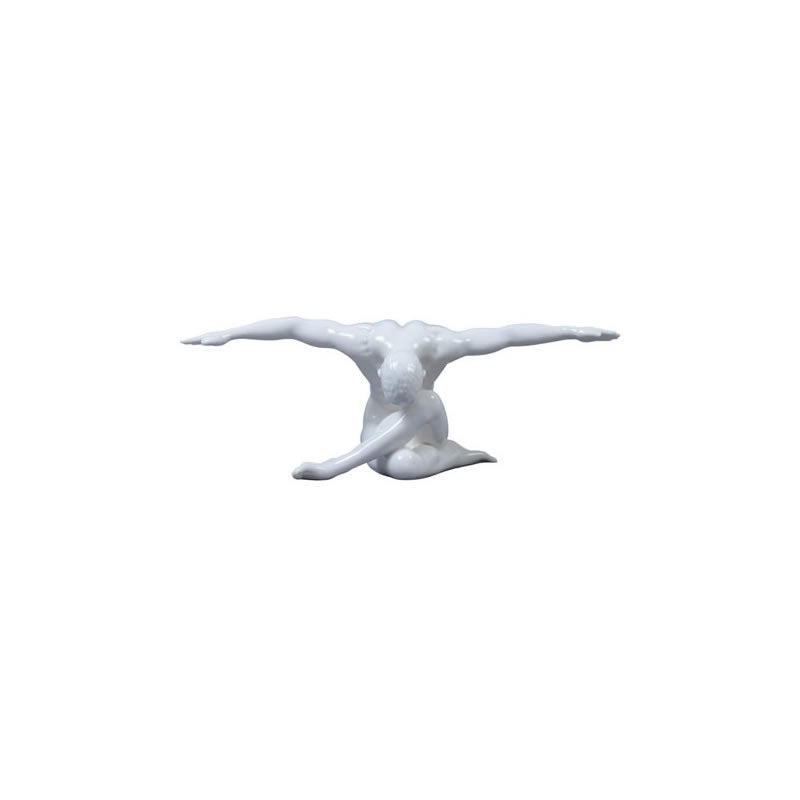 Tranquility- Male Nude Sculpture Glazed White