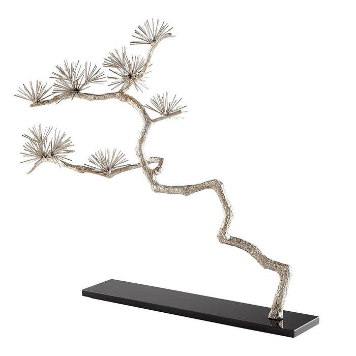 Bonsai  Tree Silver Leaf Tabletop Sculpture