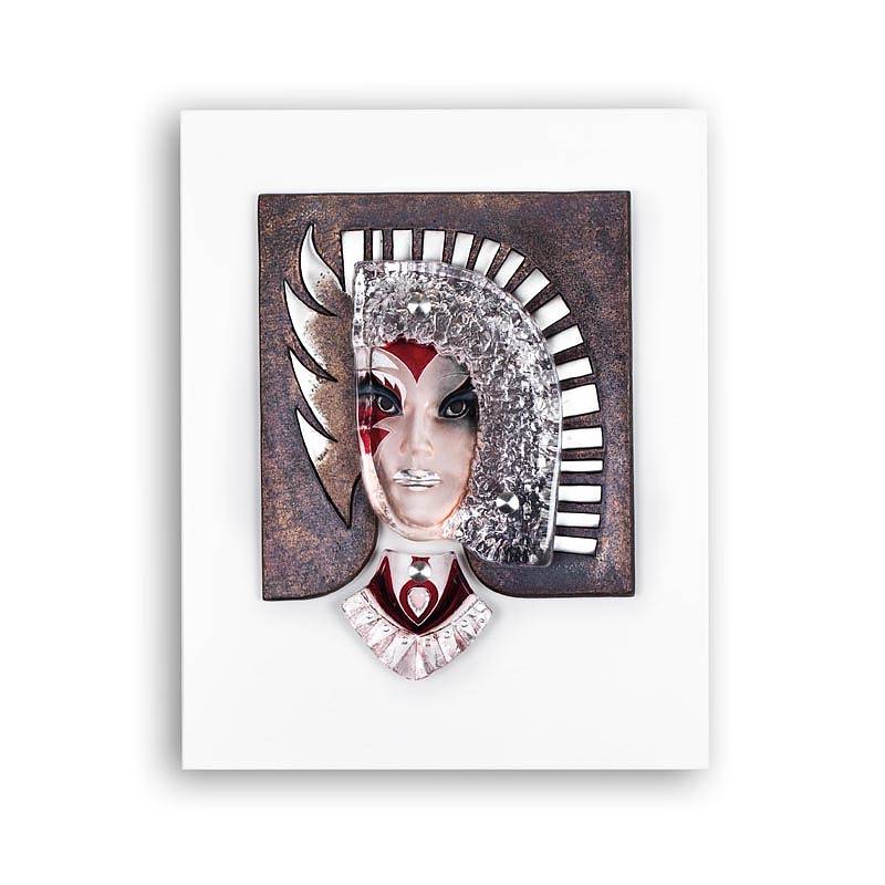 Turandot II Iron and Crystal Wall Sculpture by Mats Jonasson