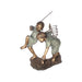 Two Boys Catching Fish and Frog Bronze Sculpture