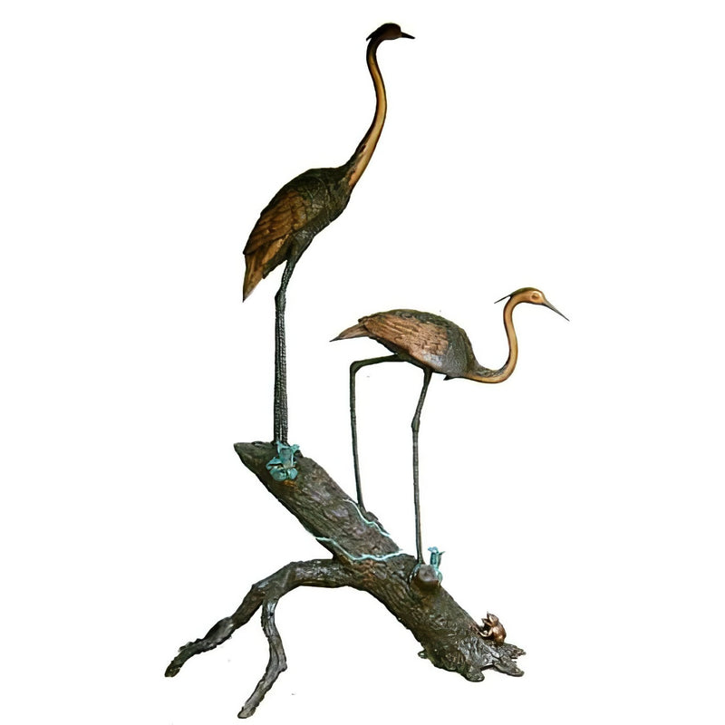 Two Cranes Bronze Fountain