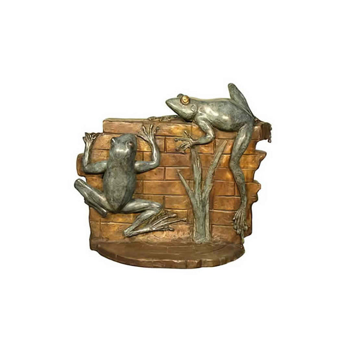 Two Frogs on Wall Bronze Sculpture